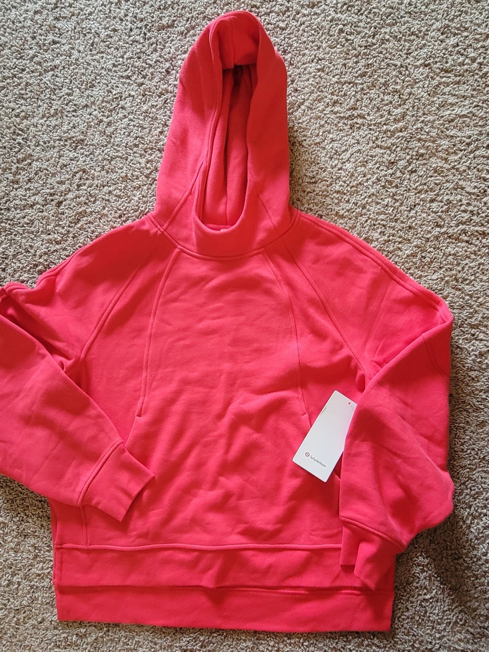lululemon athletica Scuba Side Slit Bright Red Glow Pullover Hoodie